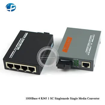 Hot sale 1pair 1000Base 4 RJ45 1 SC Media Converter with SC Fiber Optic Simplex singlemode 4 RJ45 port Enternet Media Converter
Hot sale 1pair 1000Base 4 RJ45 1 SC Media Converter with SC Fiber Optic Simplex singlemode 4 RJ45 port Enternet Media Converter