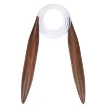 Carbonizado de madeira malha crochê gancho grosso camisola tricô agulhas ferramenta tapete anel ferramentas 20mm para tapete sofá coxim tecelagem(China)