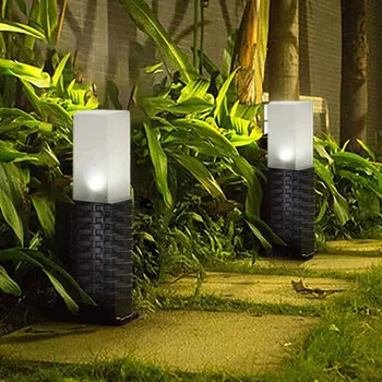 

Thrisdar 6PCS Plastic Rattan Style Solar Garden Lawn Lamp Courtyard Pathway Stake Lights Patio Ground Post Lawn Light