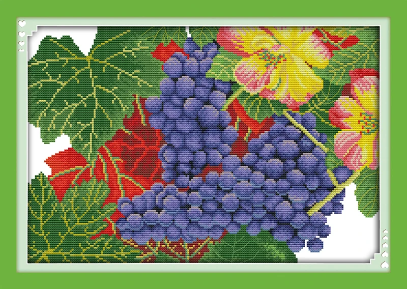 Joy sunday still life style The Grape is Ripe fruits cross stitch pattern embroidery kits for dinning room decoration 
Joy sunday still life style The Grape is Ripe fruits cross stitch pattern embroidery kits for dinning room decoration