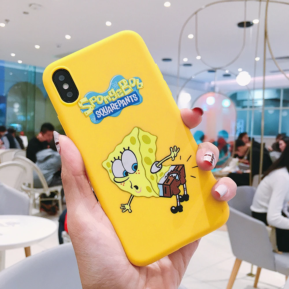 Cute Cartoon SpongeBob SquarePants Sponge Bob Phone Case for iPhone XR XS Max X 8 7 6 6S Plus 10 Cover Soft TPU Transparent Case
Cute Cartoon SpongeBob SquarePants Sponge Bob Phone Case for iPhone XR XS Max X 8 7 6 6S Plus 10 Cover Soft TPU Transparent Case