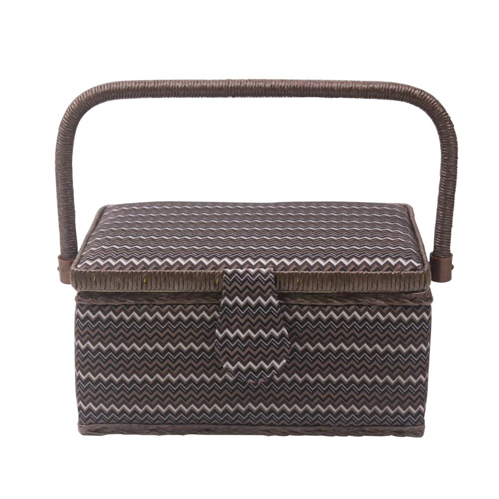 D&D 4 Colors Wooden Sewing Basket with Assorted Sewing Tools Fabric Covered Crafts Storage Box Gift for Mother 24*17.5*12.5cm
D&D 4 Colors Wooden Sewing Basket with Assorted Sewing Tools Fabric Covered Crafts Storage Box Gift for Mother 24*17.5*12.5cm