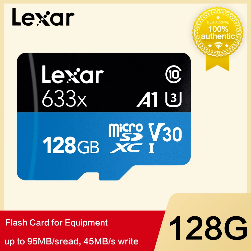 Original Lexar 128GB Micro SD 16GB 32GB Memory Card high speed up to Max 95M/s 64GB Class10 633x cartao de memoria TF Flash Card
Original Lexar 128GB Micro SD 16GB 32GB Memory Card high speed up to Max 95M/s 64GB Class10 633x cartao de memoria TF Flash Card