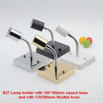 E27 Ceramic Porcelain Screw Lamp Holders with 100*100mm metal base and metal gooseneck hose serpentine tube 
E27 Ceramic Porcelain Screw Lamp Holders with 100*100mm metal base and metal gooseneck hose serpentine tube