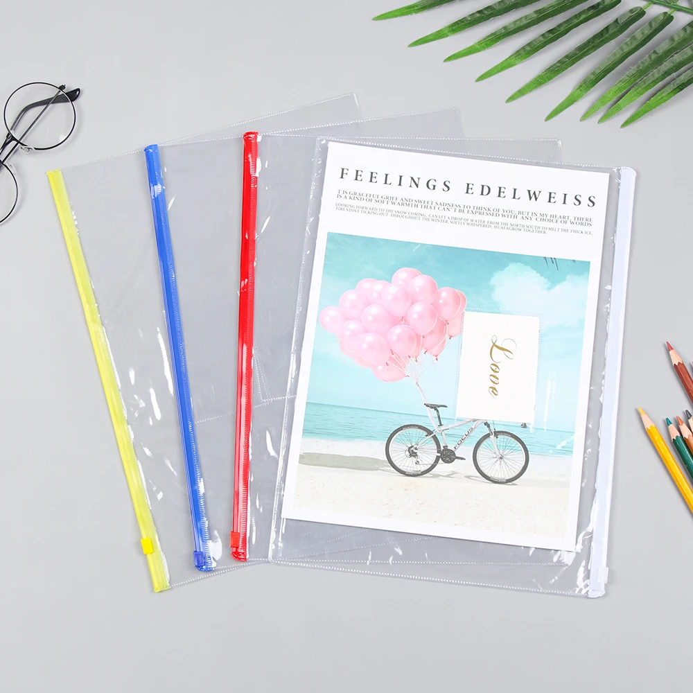 1 PC A4 Color Zipper Transparent File Bag Document Bag Paper File Folder Simple Pencil Case Stationery School Office Supplies
1 PC A4 Color Zipper Transparent File Bag Document Bag Paper File Folder Simple Pencil Case Stationery School Office Supplies