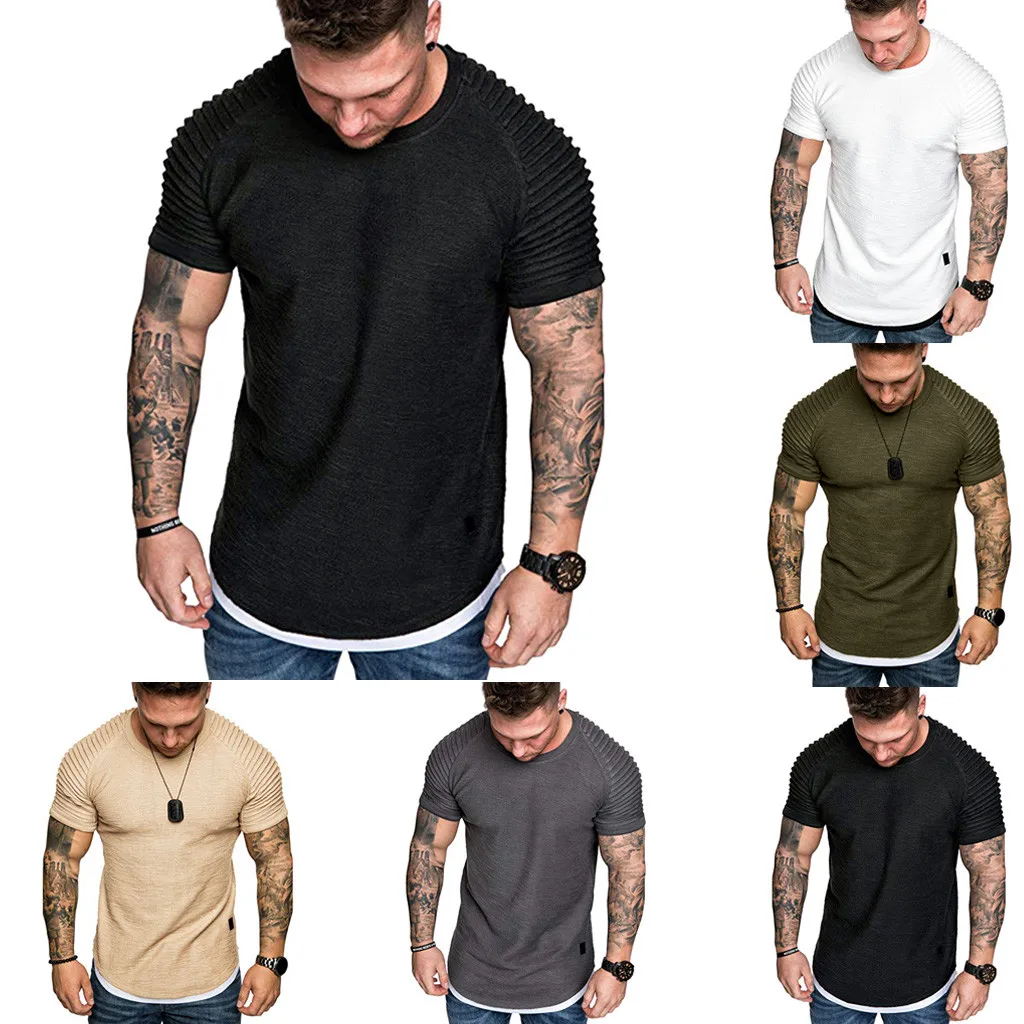 2019 men t shirt hot sales new style Fashion Men's Summer Pleats Slim Fit Raglan Short Sleeve Pattern Top Blouse high quality
2019 men t shirt hot sales new style Fashion Men's Summer Pleats Slim Fit Raglan Short Sleeve Pattern Top Blouse high quality