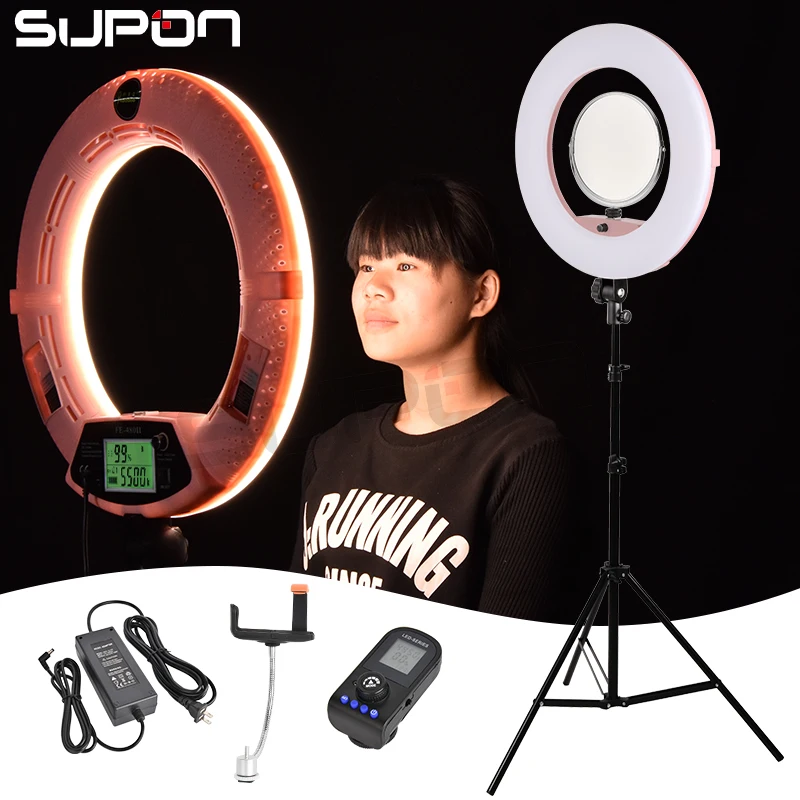SUPON Selfie LED Ring Light Lamp FE-480II 3200K-5500K 96W 480 LED with AC adapter for iPhone Smartphon Photo Video Lighting Kit
SUPON Selfie LED Ring Light Lamp FE-480II 3200K-5500K 96W 480 LED with AC adapter for iPhone Smartphon Photo Video Lighting Kit