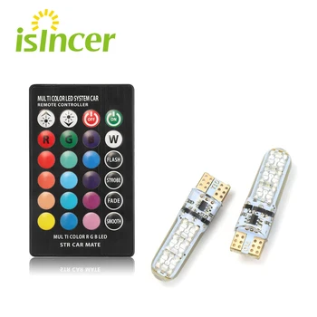 RGB T10 W5W Led Car Clearance Lights SMD RGB T10 LED 194 168 Bulb Remote Width Interior Lighting Source Car Styling
RGB T10 W5W Led Car Clearance Lights SMD RGB T10 LED 194 168 Bulb Remote Width Interior Lighting Source Car Styling
