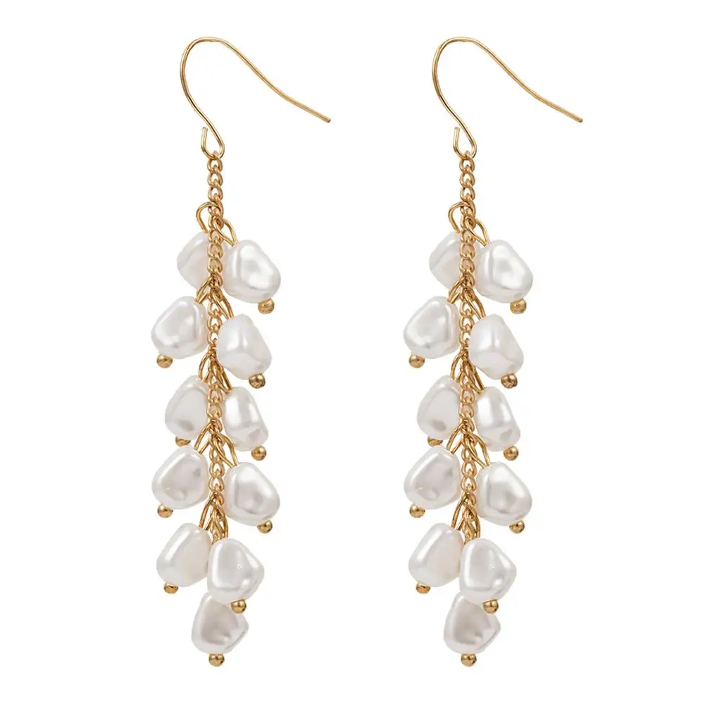 Elegant Women Long Tassel Earrings Irregular Faux Pearl Long Drop Earrings 2019 Fashion Hook Dangle Earrings Jewelry Wedding
Elegant Women Long Tassel Earrings Irregular Faux Pearl Long Drop Earrings 2019 Fashion Hook Dangle Earrings Jewelry Wedding