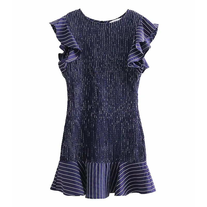 Summer Women Patchwork Stripe Dress Baggy Butterfly Sleeve Dress Women Elegant O-Neck Knee-Length Casual Dress A-Line Sundress
Summer Women Patchwork Stripe Dress Baggy Butterfly Sleeve Dress Women Elegant O-Neck Knee-Length Casual Dress A-Line Sundress