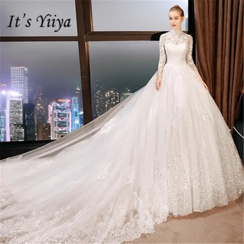 It's YiiYa Fashion Long Sleeve Wedding Dresses Vintage Long Train Court Embroidery Vestidos De Novia Casamento DV004
It's YiiYa Fashion Long Sleeve Wedding Dresses Vintage Long Train Court Embroidery Vestidos De Novia Casamento DV004
