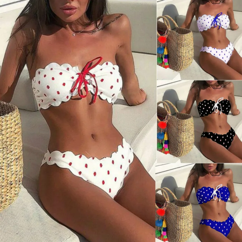 Sexy Bikinis 2019 Mujer Bandage Dot Bikini Wavy Lace Tankini Swimsuit May Women Fused Swimwear Female for Tube Top Swimming Suit
Sexy Bikinis 2019 Mujer Bandage Dot Bikini Wavy Lace Tankini Swimsuit May Women Fused Swimwear Female for Tube Top Swimming Suit