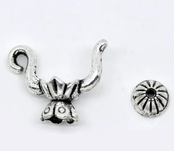 

8SEASONS Silver Color Teapot Charm Bead Caps Set Findings 19x15mm (Fit 8mm Bead),sold per packet of 10 sets Hot new