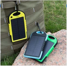 Solar Charger 5000 Mah Dual-USB Drop resistance portable Solar Power Bank 5000 mah ravel External Battery For phone&tablet
