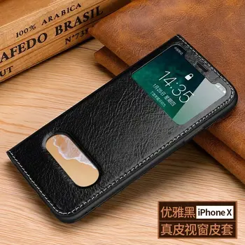 High quality Genuine Leather Double window For iphone X 5.8 inch Case Cover Vintage For iphone 10 Phone Cases Shell For iphone X
High quality Genuine Leather Double window For iphone X 5.8 inch Case Cover Vintage For iphone 10 Phone Cases Shell For iphone X
