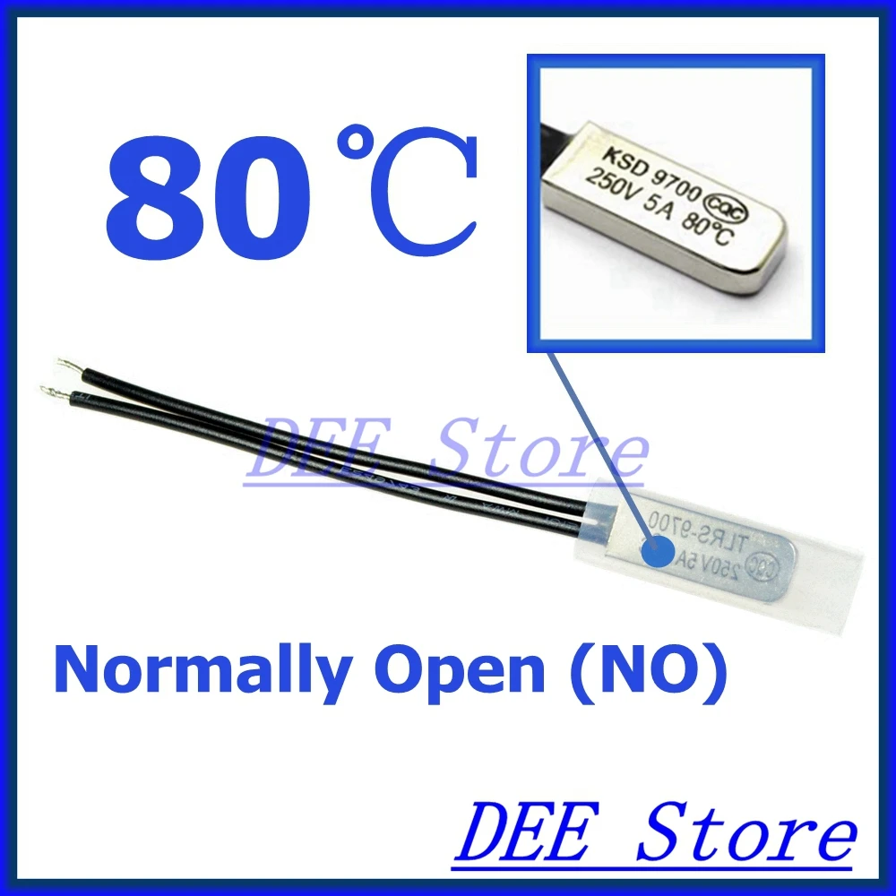 10Pcs/lot 80C Degree Celsius / 176F NO Normal Open Thermal Protector Sensor Thermostat temperature control fuse switch 250V 5A
10Pcs/lot 80C Degree Celsius / 176F NO Normal Open Thermal Protector Sensor Thermostat temperature control fuse switch 250V 5A