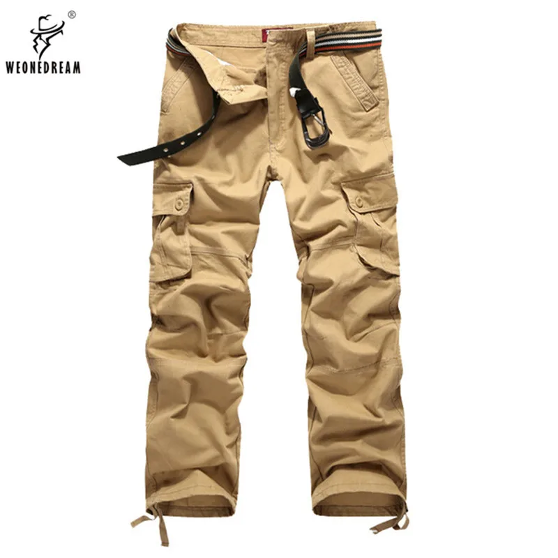 WEONEDREAM 2018 Men Cargo Long Pants Army Khaki Black Multi Pockets Casual Easy Wash Male Spring Autumn Pants Plus Size 30-44
WEONEDREAM 2018 Men Cargo Long Pants Army Khaki Black Multi Pockets Casual Easy Wash Male Spring Autumn Pants Plus Size 30-44