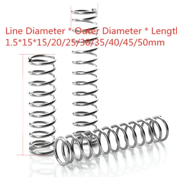 10pcs 304 pressure short compression Wire diameter 1.5* outside diameter 15* length 15-50
10pcs 304 pressure short compression Wire diameter 1.5* outside diameter 15* length 15-50