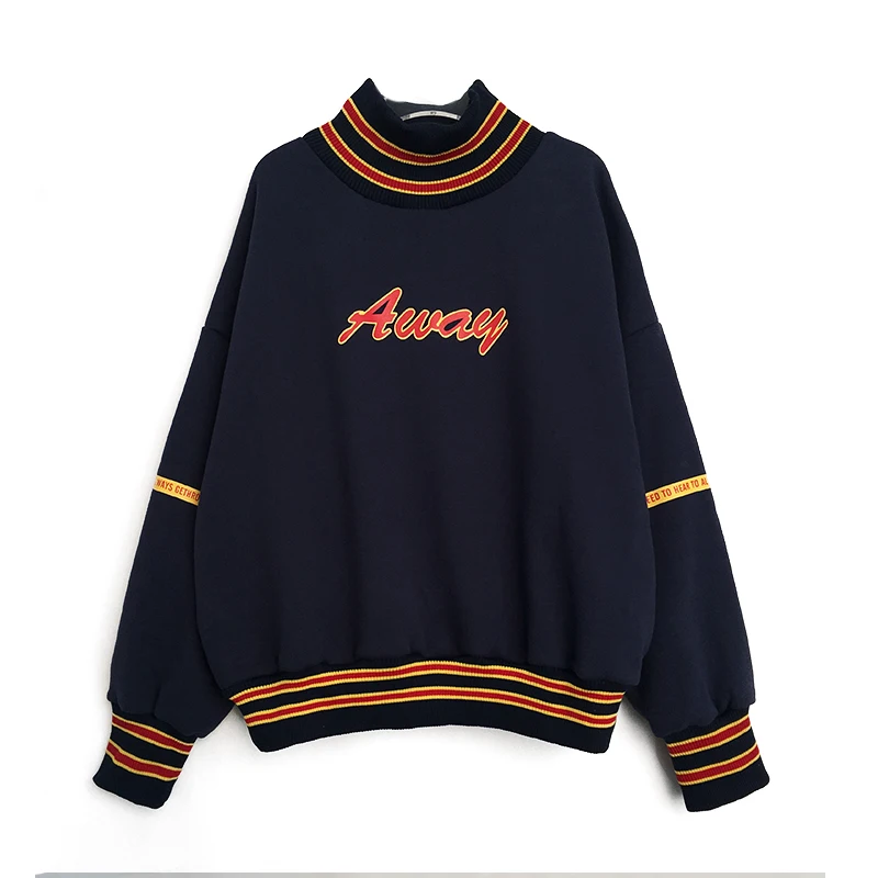 PERHAPS U navy blue white letter print turtleneck sweatshirts pullovers casual H0012
PERHAPS U navy blue white letter print turtleneck sweatshirts pullovers casual H0012