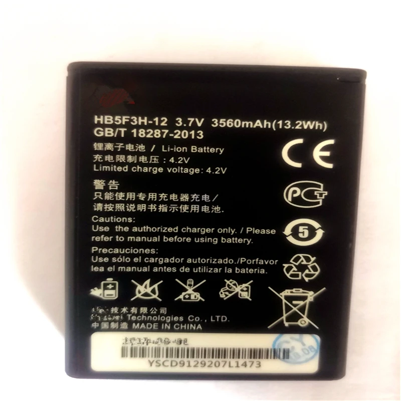 HB5F3H-12 phone battery For Huawei E5372s E5372T E5775 4G LTE FDD Cat4 WIFI Router 3560mAh with phone holder for gift
HB5F3H-12 phone battery For Huawei E5372s E5372T E5775 4G LTE FDD Cat4 WIFI Router 3560mAh with phone holder for gift
