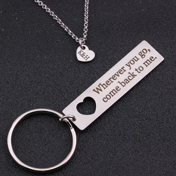 Wherever You Go Come Back To Me Heart Keychain Pendant Keyrings Necklace 1 Set Jewelry Key Tag Couples Souvenir Gift
Wherever You Go Come Back To Me Heart Keychain Pendant Keyrings Necklace 1 Set Jewelry Key Tag Couples Souvenir Gift