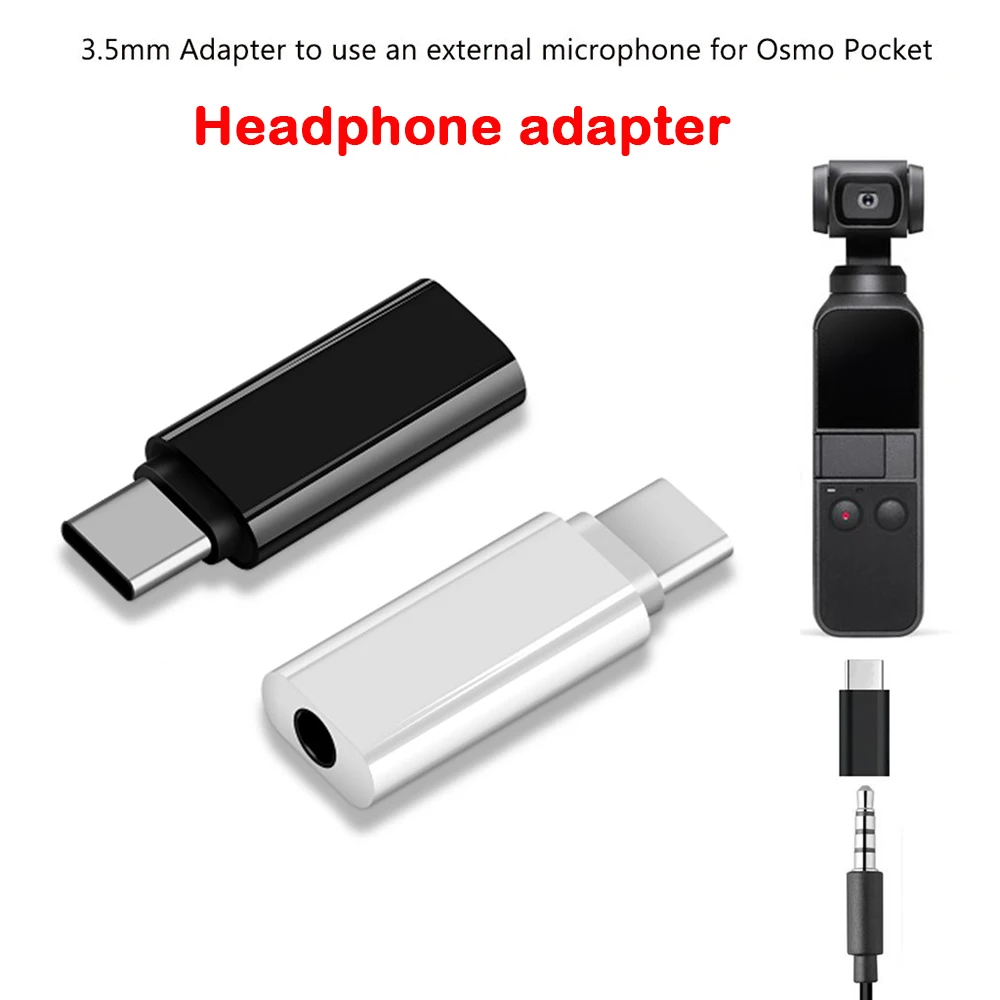 Connector Splitter Charger Type C USB C To 3.5mm Audio Headphone Adapter Portable 2 IN 1 for External Microphone for Osmo Pocket
Connector Splitter Charger Type C USB C To 3.5mm Audio Headphone Adapter Portable 2 IN 1 for External Microphone for Osmo Pocket