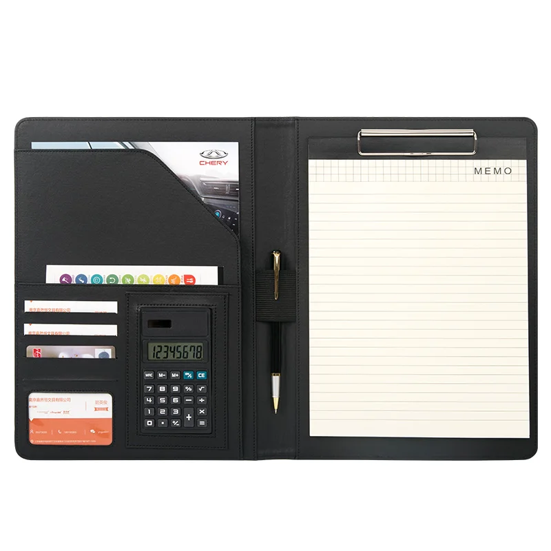 A4 PU notebook File material manager escolar Document clip Folder Business Office Briefcase Bag Calculator Plate clamp card pen
A4 PU notebook File material manager escolar Document clip Folder Business Office Briefcase Bag Calculator Plate clamp card pen