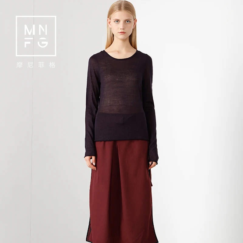 MNFG by Amii Fall and winter sweater women's round neck slim thin sweater bottoming shirt T-shirt
MNFG by Amii Fall and winter sweater women's round neck slim thin sweater bottoming shirt T-shirt