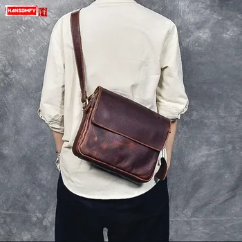 HANSOMFY New Genuine Leather Men Messenger Bags Cowhide Men's Crossbody Shoulder Bag Multi-layer Retro Crazy Horse Leather Soft
HANSOMFY New Genuine Leather Men Messenger Bags Cowhide Men's Crossbody Shoulder Bag Multi-layer Retro Crazy Horse Leather Soft