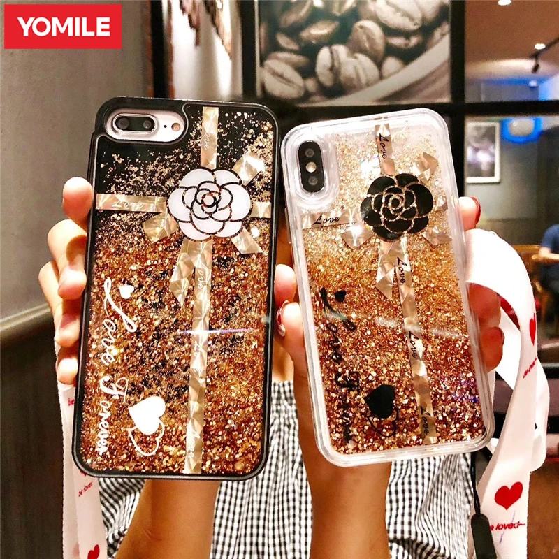 YOMILE NEW Luxury Gift Camellia Gold Sequin Bling Glitter Dynamic Liquid Quicksand Phone Case For iPhone X 6 S 7 8 Plus TPU Case
YOMILE NEW Luxury Gift Camellia Gold Sequin Bling Glitter Dynamic Liquid Quicksand Phone Case For iPhone X 6 S 7 8 Plus TPU Case