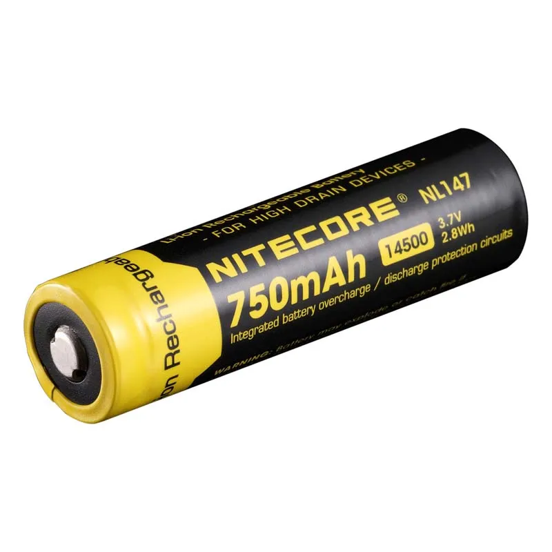 NiteCore NL147 14500 3 7 V 750mAh литий-ионная аккумуляторная батарея с защищенным PCB
