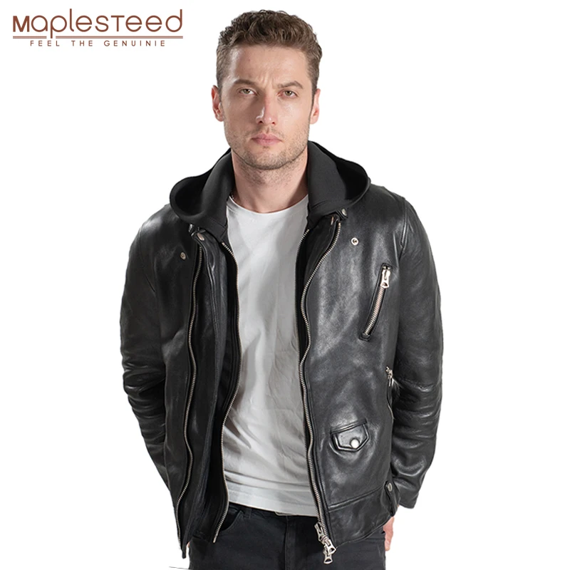 MAPLESTEED Soft Tanned Sheepskin Brown Black Stone Milled Washed Vintage Leather Jacket Men Moto Biker Coat Hood Detachable M252
MAPLESTEED Soft Tanned Sheepskin Brown Black Stone Milled Washed Vintage Leather Jacket Men Moto Biker Coat Hood Detachable M252