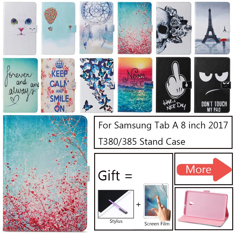 Мультяшный Кот башня девушка чехол для Samsung Galaxy Tab A 8 0 T380 T385 SM 2017 дюймов Смарт