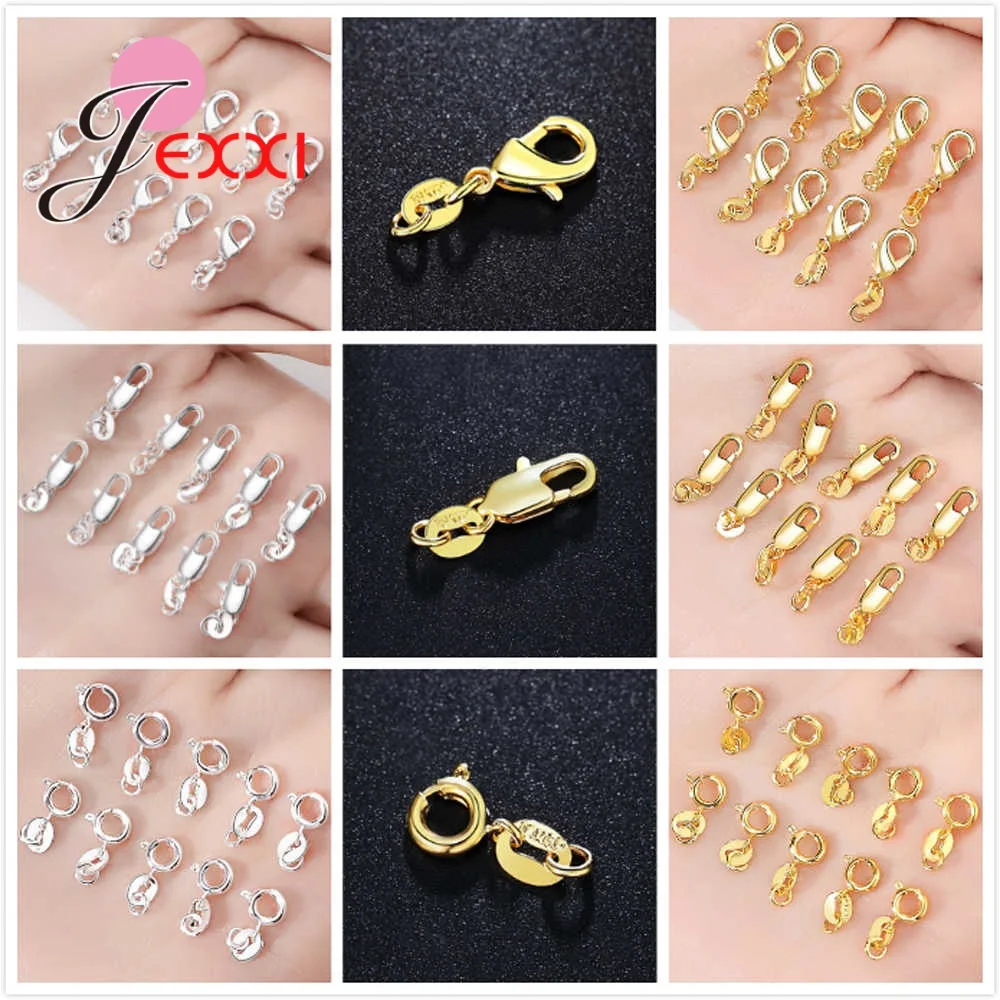 10pcs/lot Lobster Clasps Gold 925 Sterling Silver for Necklace Bracelet Connector DIY Jewelry Findings Making Accessories
10pcs/lot Lobster Clasps Gold 925 Sterling Silver for Necklace Bracelet Connector DIY Jewelry Findings Making Accessories