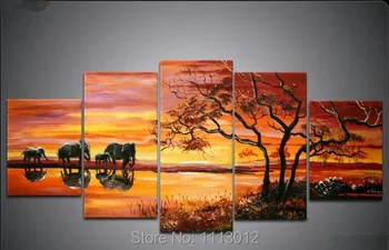 Hot Sale Modern Elephant Tree Landscape Oil Painting On Canvas Abstract 5 Panel Art Set Home Decor Wall Picture For Living Room
Hot Sale Modern Elephant Tree Landscape Oil Painting On Canvas Abstract 5 Panel Art Set Home Decor Wall Picture For Living Room