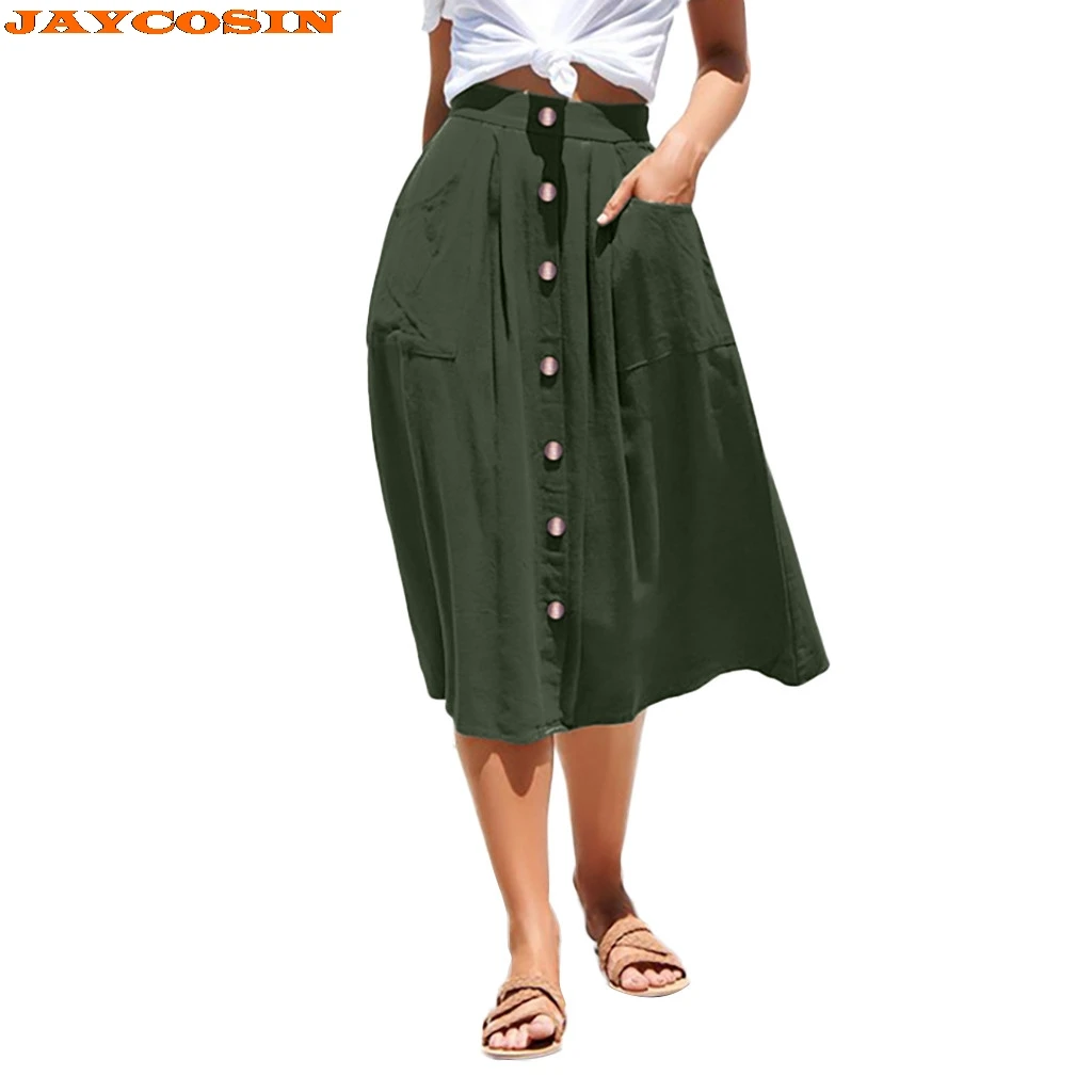 JAYCOSIN New Summer Polyester Women Sexy Casual Solid Button High Waist Hip With Pocket Long Skirt High Quality Short Skirt
JAYCOSIN New Summer Polyester Women Sexy Casual Solid Button High Waist Hip With Pocket Long Skirt High Quality Short Skirt