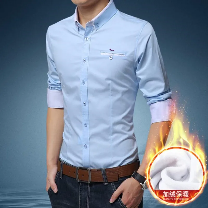 2018 New winter men casual blouses long sleeve solid keep warm asia size embroidery shirts men's blouses slim fit outwear B0020
2018 New winter men casual blouses long sleeve solid keep warm asia size embroidery shirts men's blouses slim fit outwear B0020