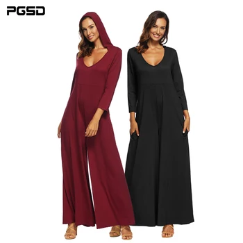 PGSD 2018 Autumn winter Women clothes Fashion simple pure color Sexy deep V wide-leg pocket Caps Three Quarter Leisure Jumpsuits
PGSD 2018 Autumn winter Women clothes Fashion simple pure color Sexy deep V wide-leg pocket Caps Three Quarter Leisure Jumpsuits