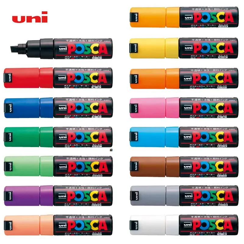 Japan Mitsubishi UNI POSCA PC-8K 5pcs Marker Advertising pen Graffiti pen Water-based 8mm Large coarse section Square head
Japan Mitsubishi UNI POSCA PC-8K 5pcs Marker Advertising pen Graffiti pen Water-based 8mm Large coarse section Square head
