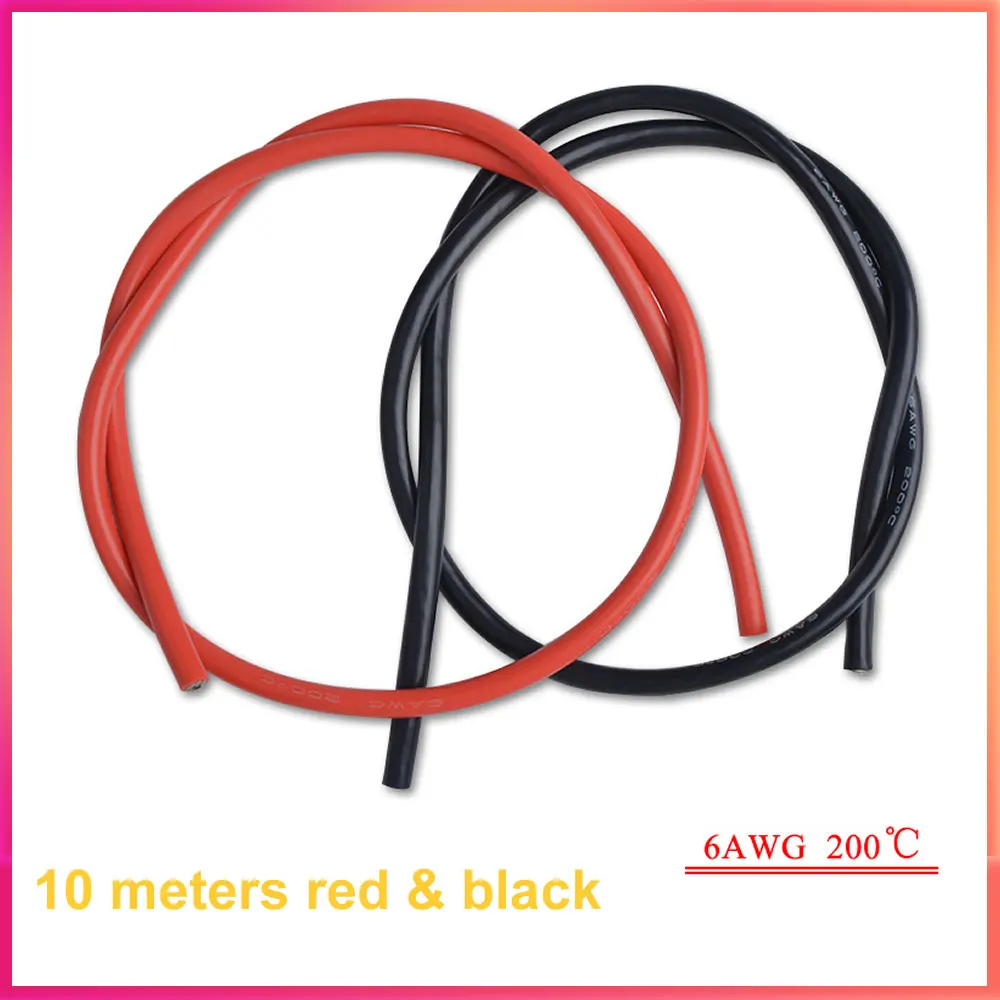 10 Meters/Lot 6 7 8 10 12Gauge AWG Flexible Rub Silicone Rubber Wire Cable Flexible Red Black Braided Cable
10 Meters/Lot 6 7 8 10 12Gauge AWG Flexible Rub Silicone Rubber Wire Cable Flexible Red Black Braided Cable