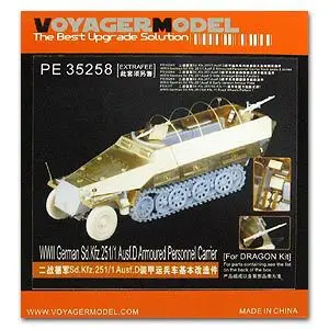 Модель KNL HOBBY Voyager PE35258 Sd.Kfz.251 / 1 Ausf.D, полутрек, бронированный автомобиль, базовые гравированные детали (dragon)
Модель KNL HOBBY Voyager PE35258 Sd.Kfz.251 / 1 Ausf.D, полутрек, бронированный автомобиль, базовые гравированные детали (dragon)
