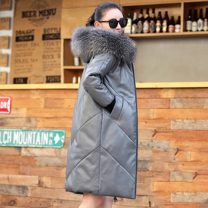 Plus Size Real Raccoon Fur Collar Women Down Jacket Genuine Leather Women Winter Coat Thick Warm Female Outwear Coat G762
Plus Size Real Raccoon Fur Collar Women Down Jacket Genuine Leather Women Winter Coat Thick Warm Female Outwear Coat G762