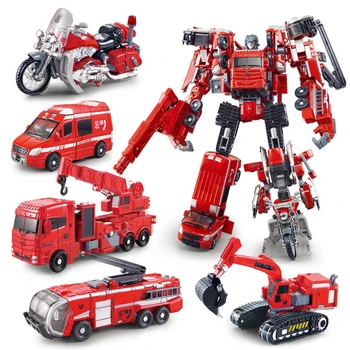 WJ 5 in 1 Transformation Toys Boy Fire Rescue Crane Motorcycle Excavator hook Truck Model red Robot Car Action Figures
WJ 5 in 1 Transformation Toys Boy Fire Rescue Crane Motorcycle Excavator hook Truck Model red Robot Car Action Figures