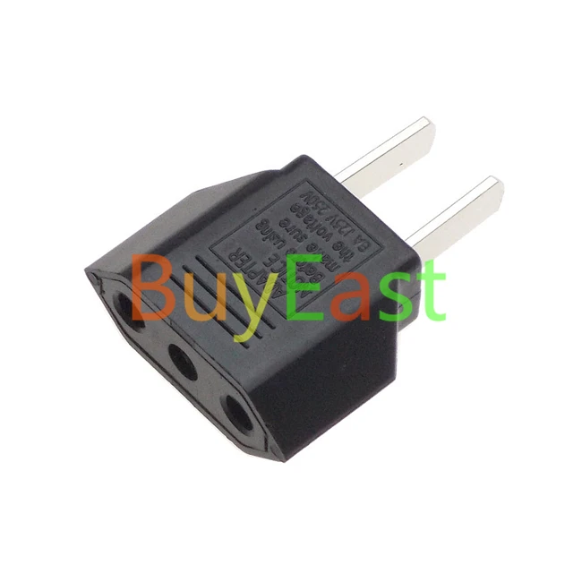 Pack 5 EU to USA/Canada/Japan/Taiwan Travel Adapter Max 250V 6A Convert EU to US 2 Pin Plug
Pack 5 EU to USA/Canada/Japan/Taiwan Travel Adapter Max 250V 6A Convert EU to US 2 Pin Plug