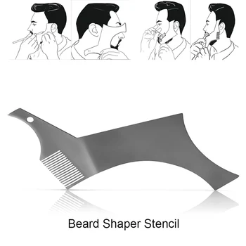 Beard Shaper Stencil Stainless Steel Beard Shaping Guide & Styling Tool for Line up Beard Trimmer or Razor for Beard Facial Hair
Beard Shaper Stencil Stainless Steel Beard Shaping Guide & Styling Tool for Line up Beard Trimmer or Razor for Beard Facial Hair