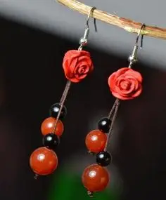 Perfect Red Carved Cinnabar Earrings, Fashion Women's Carved Lacquerware Jewelry 925 Silver Dangle Earring.
Perfect Red Carved Cinnabar Earrings, Fashion Women's Carved Lacquerware Jewelry 925 Silver Dangle Earring.
