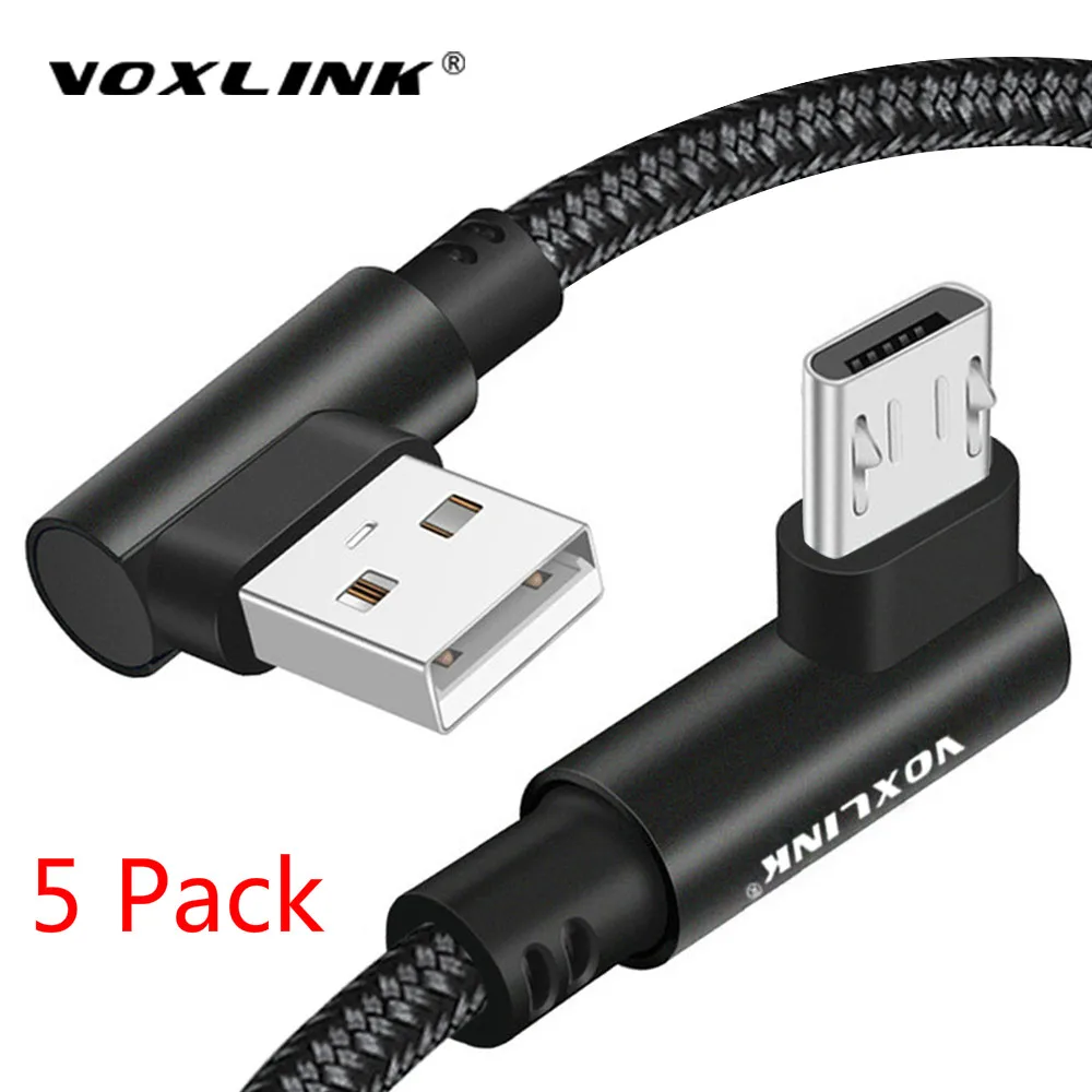 VOXLINK 5Pack 90 Degree Micro USB Cable fast Charging Data Cable for Samsung/xiaomi/lenovo/huawei Android Mobile Phone Cables
VOXLINK 5Pack 90 Degree Micro USB Cable fast Charging Data Cable for Samsung/xiaomi/lenovo/huawei Android Mobile Phone Cables