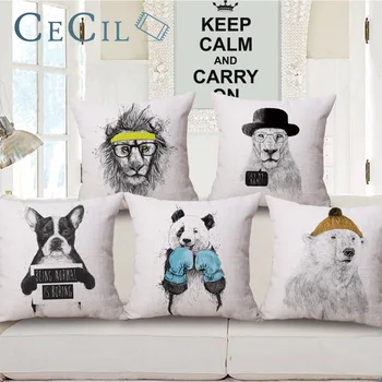 Carton Animal Decorative Cushion Cover 45x45 Panda Dog Bear Lion Throw Pillow Cover Cotton Linen Pillow Case Housse de Coussin
Carton Animal Decorative Cushion Cover 45x45 Panda Dog Bear Lion Throw Pillow Cover Cotton Linen Pillow Case Housse de Coussin
