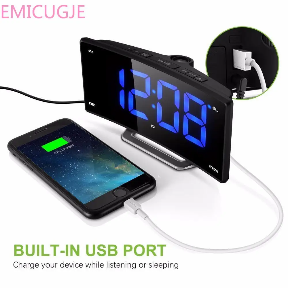 Time Projection Mirror FM Radio Alarm Clock LED Digital Electronic Table Projector Watch Desk Nixie Projection Alarm Clock With
Time Projection Mirror FM Radio Alarm Clock LED Digital Electronic Table Projector Watch Desk Nixie Projection Alarm Clock With