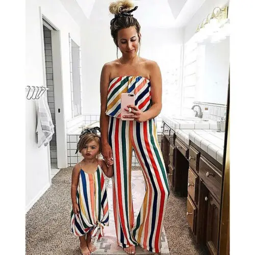 Mommy and Me Off Shoulder Striped Jumpsuit Mother Daughter Belted Romper Wide Leg Long Pants Matching Clothes Bodysuit Casual
Mommy and Me Off Shoulder Striped Jumpsuit Mother Daughter Belted Romper Wide Leg Long Pants Matching Clothes Bodysuit Casual